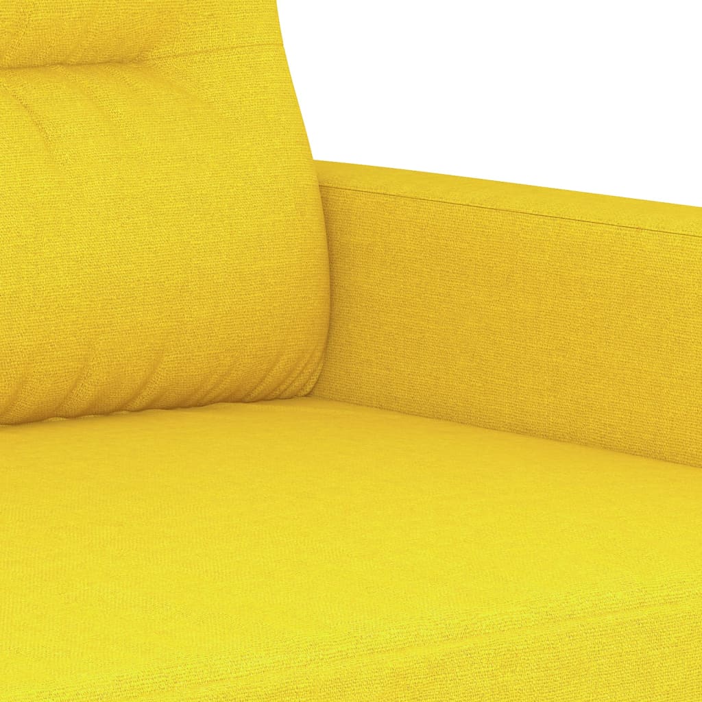3 pcs sofa set with cushions light yellow fabric