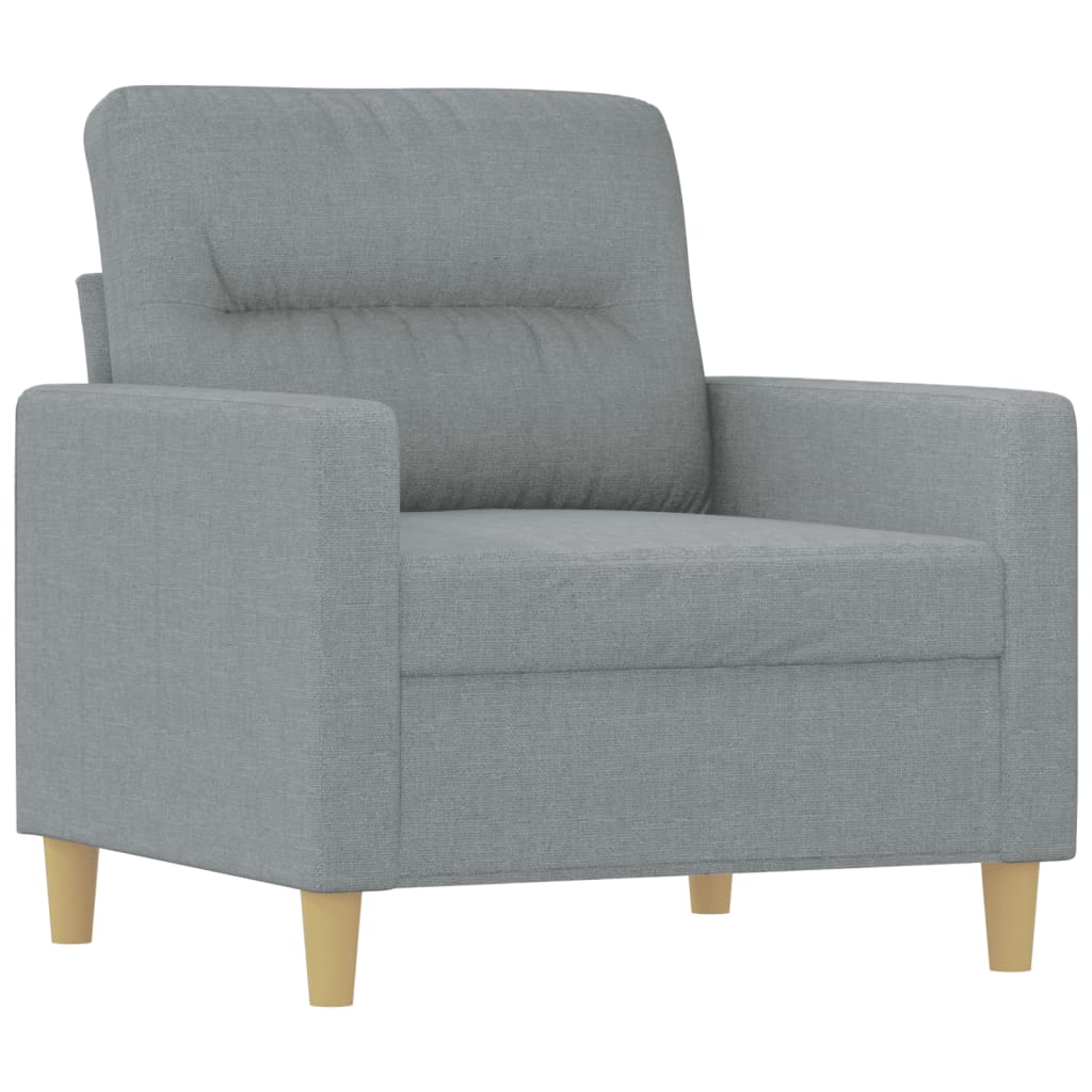 4 pcs conjunto de sofás com almofadões tecido cinzento-claro