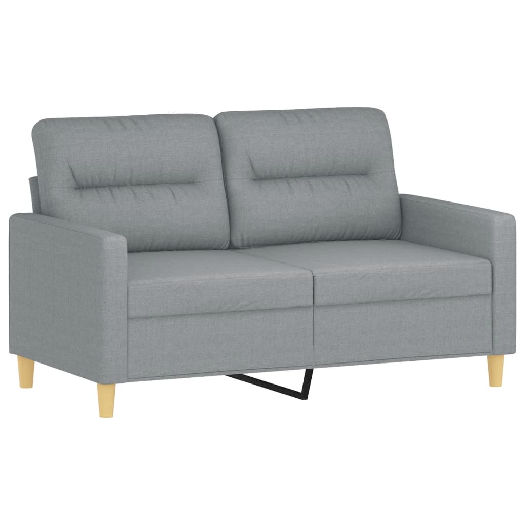 4 pcs conjunto de sofás com almofadões tecido cinzento-claro