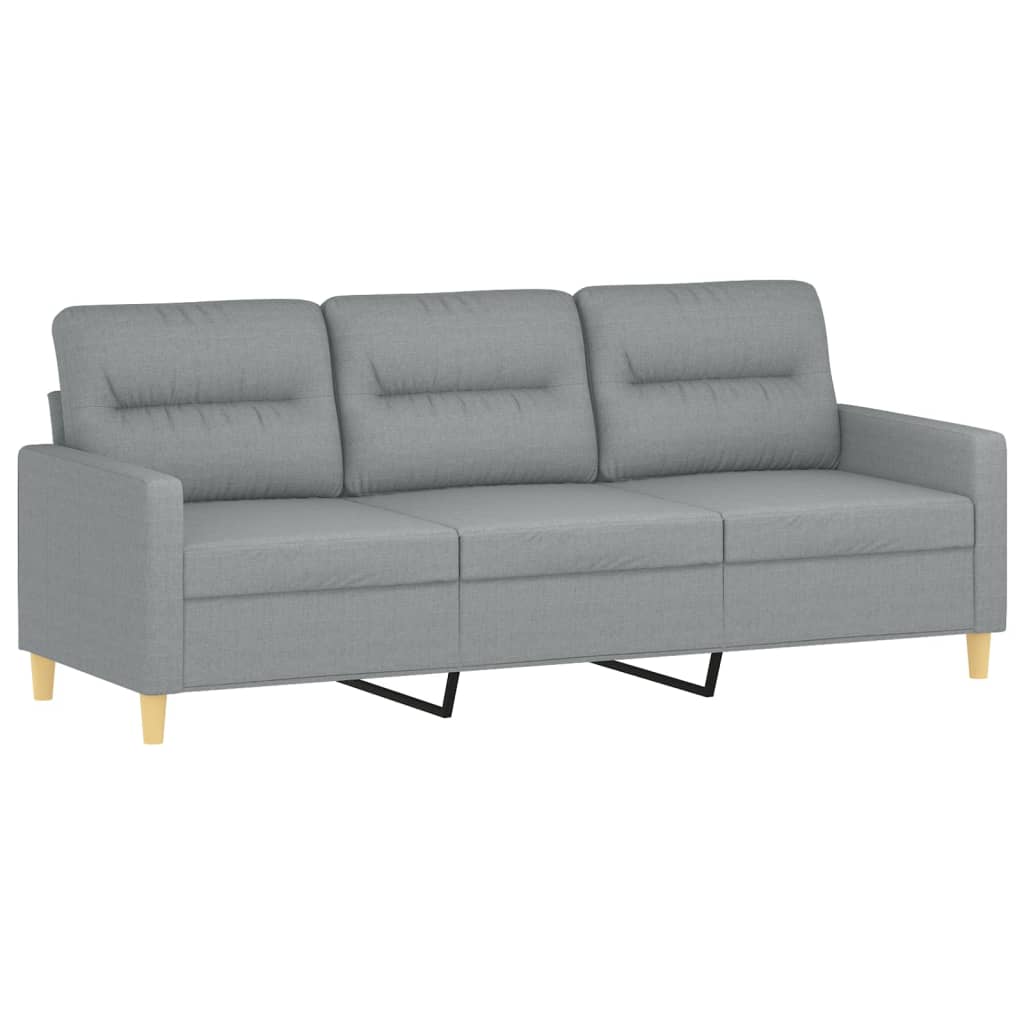 4 pcs conjunto de sofás com almofadões tecido cinzento-claro