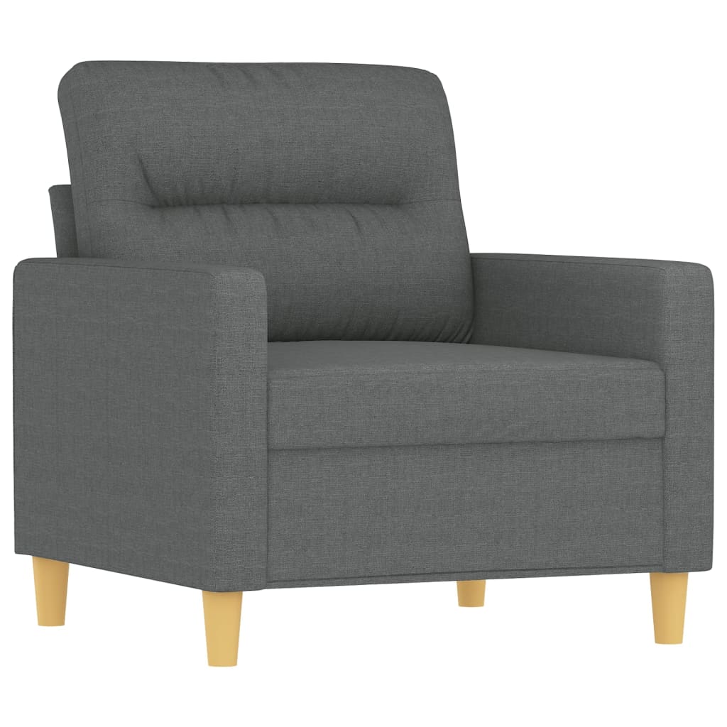 4 pcs conjunto de sofás com almofadas tecido cinzento-escuro