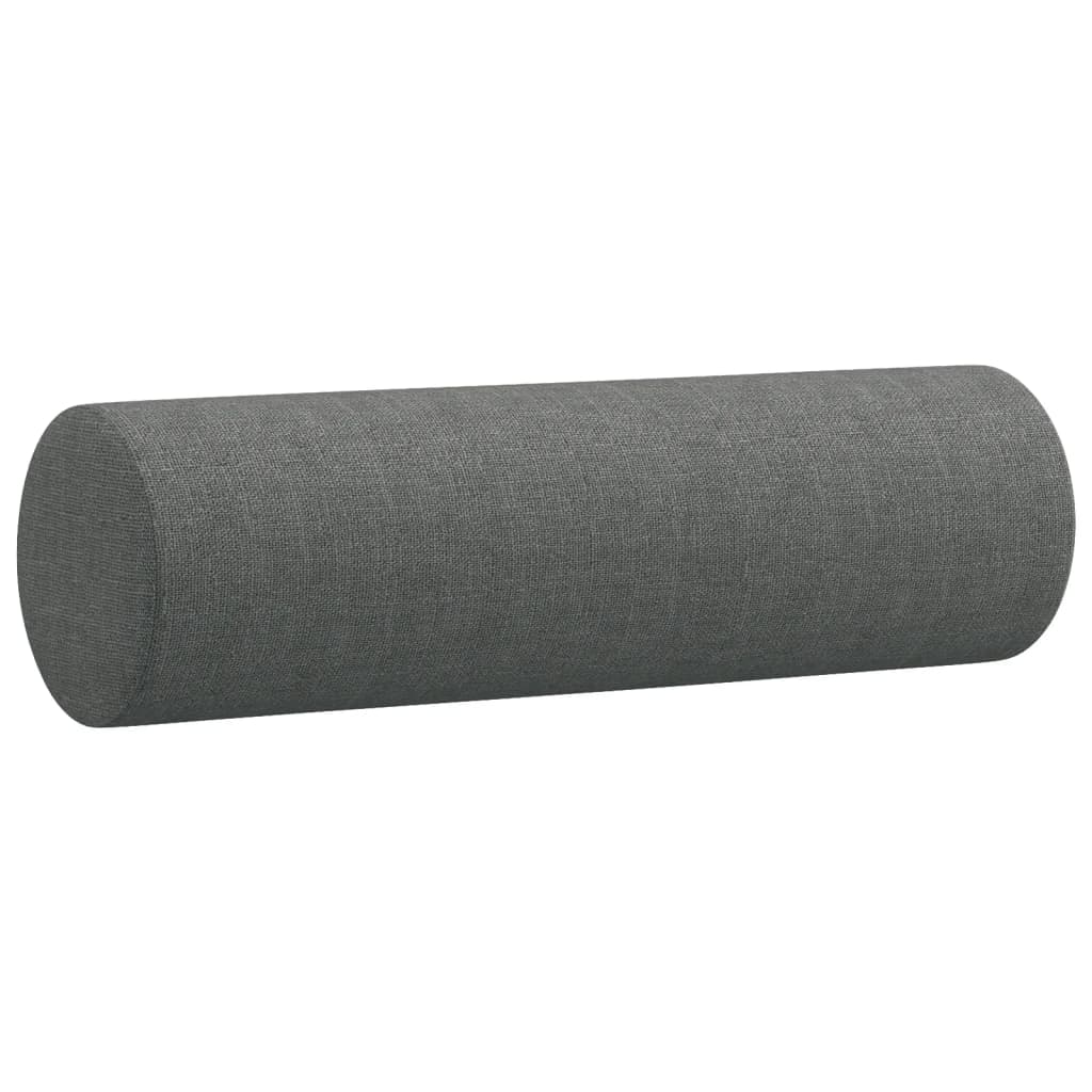 4 pcs conjunto de sofás com almofadas tecido cinzento-escuro