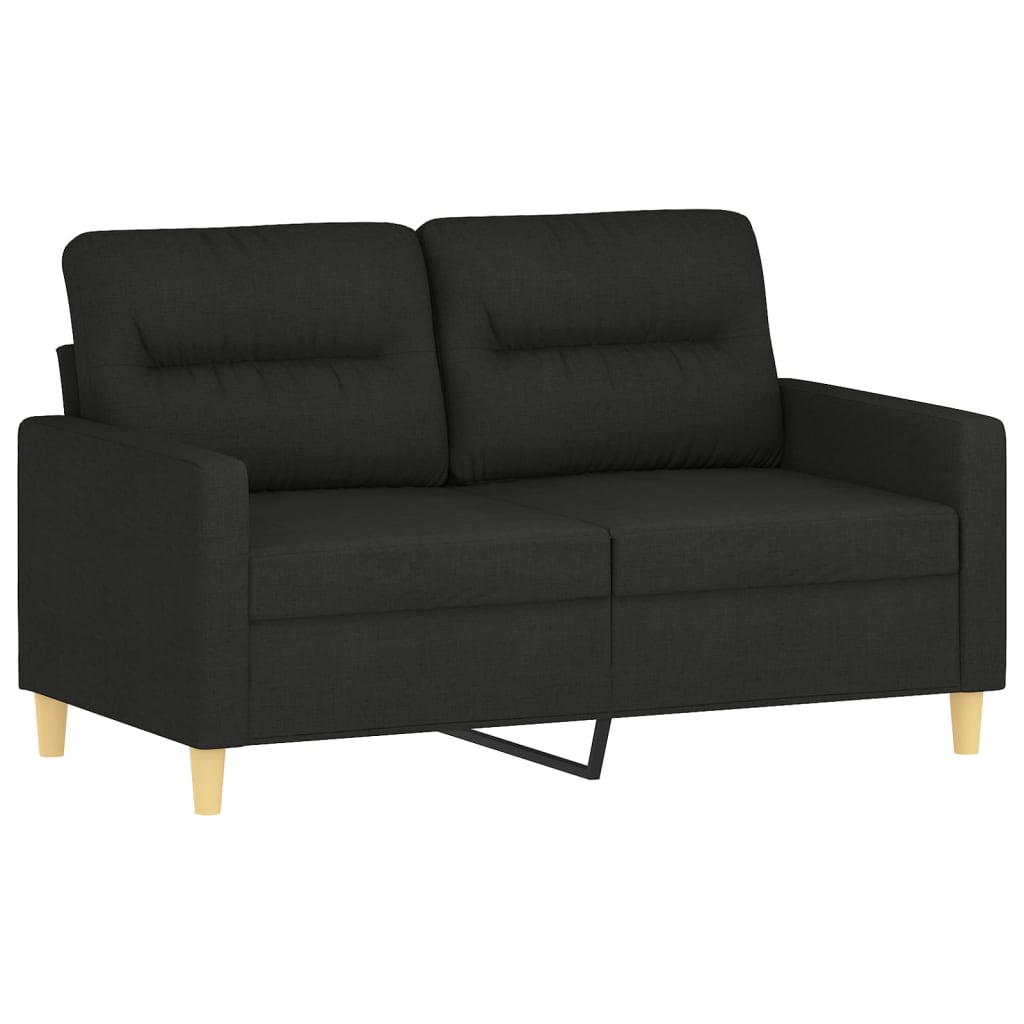 4 pcs conjunto de sofás com almofadas tecido preto