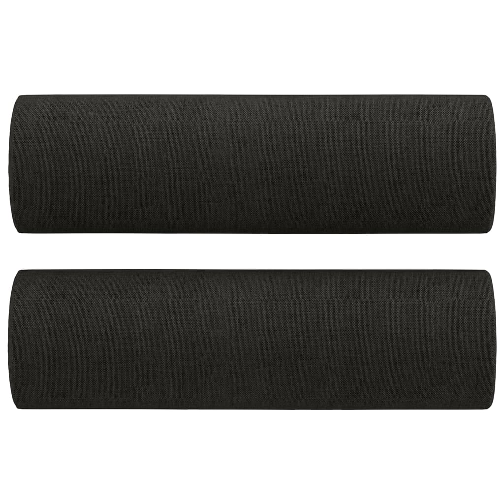 4 pcs conjunto de sofás com almofadas tecido preto