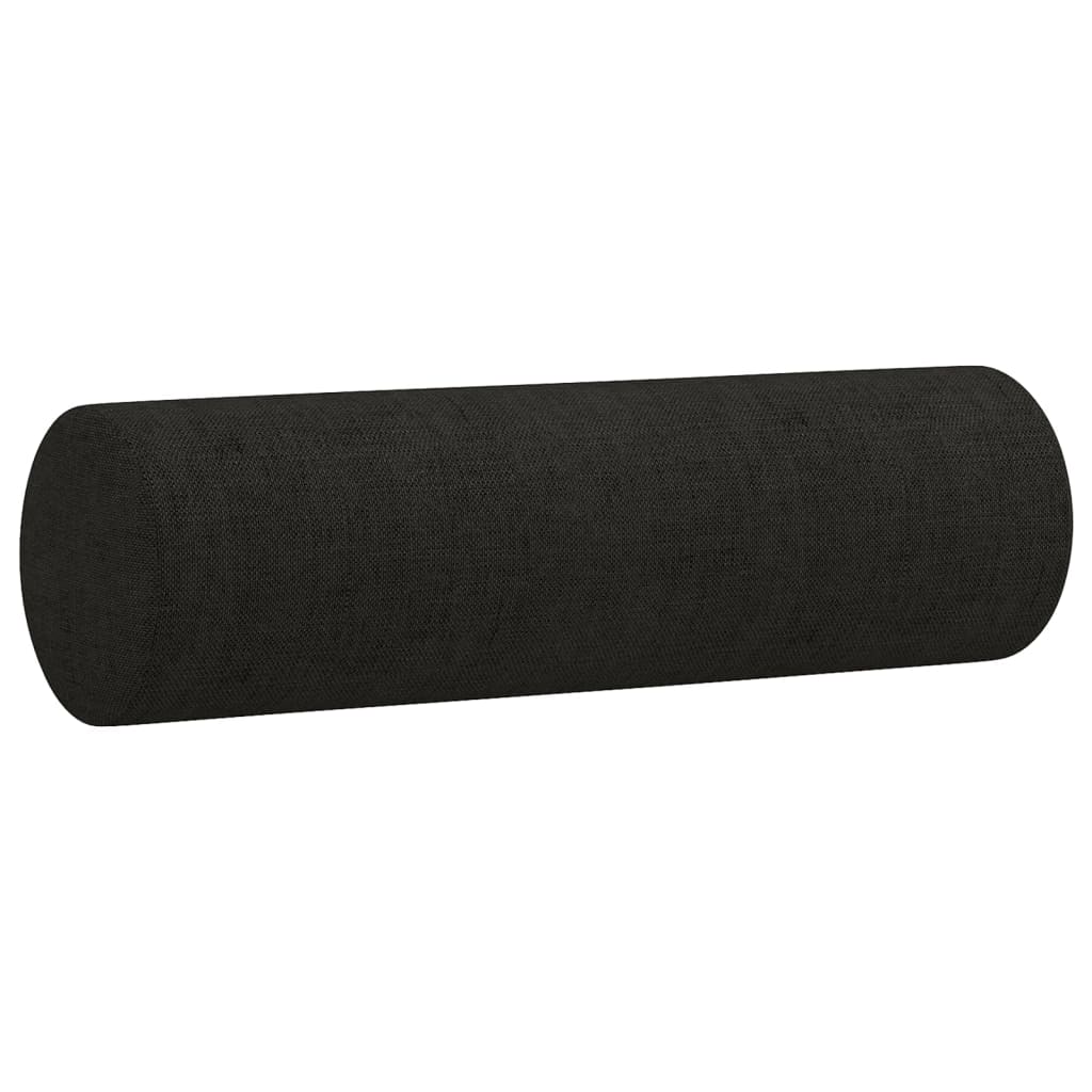 4 pcs conjunto de sofás com almofadas tecido preto