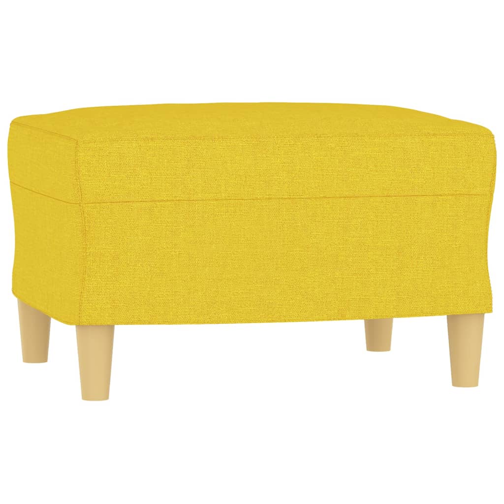 4 pcs conjunto de sofás com almofadas tecido amarelo-claro