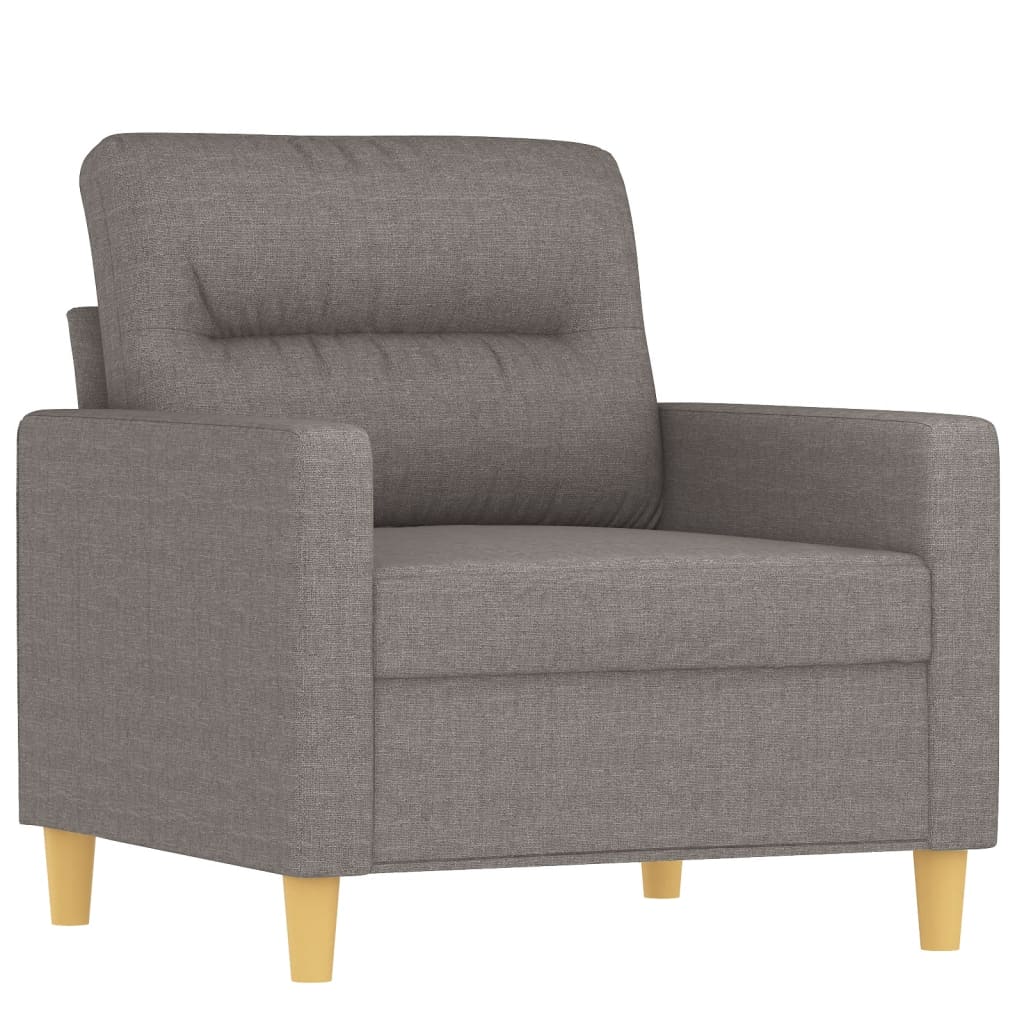 4 pcs conjunto de sofás com almofadas tecido cinza-acastanhado