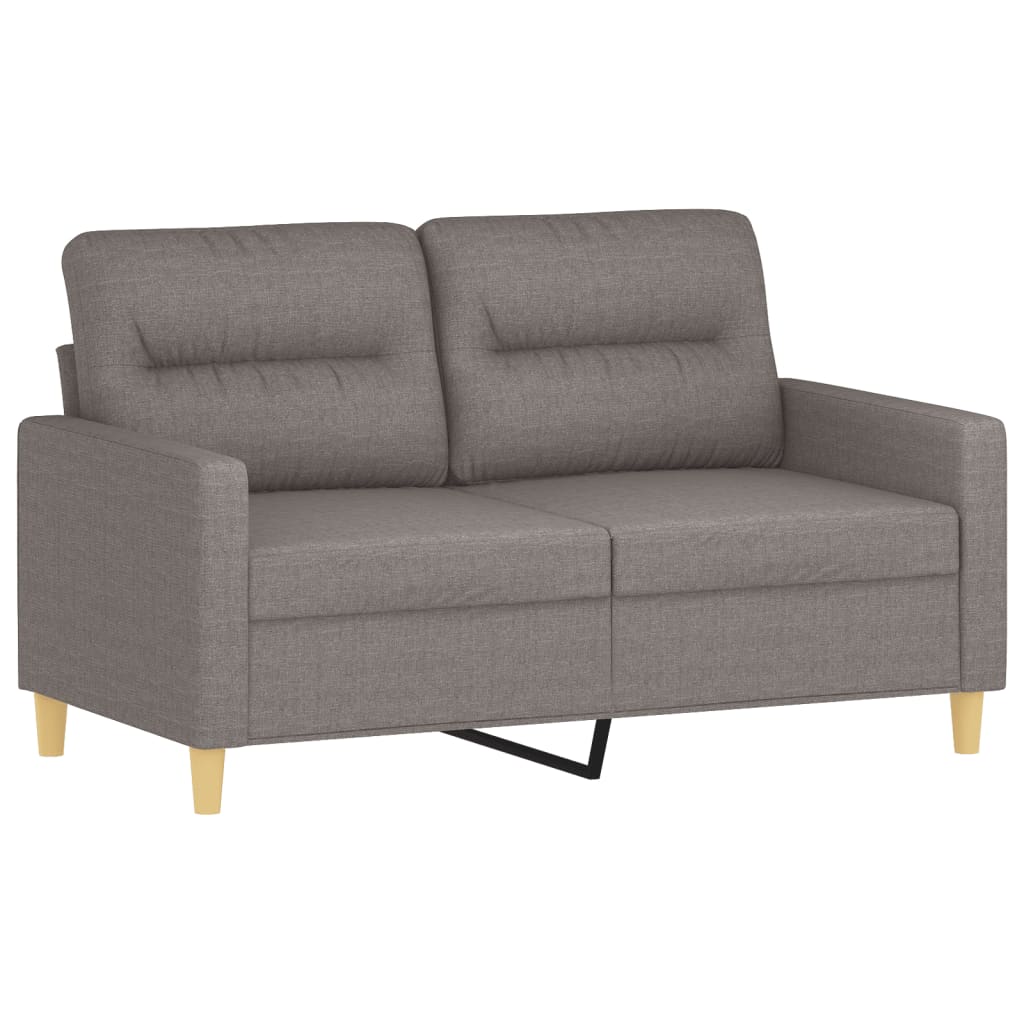 4 pcs conjunto de sofás com almofadas tecido cinza-acastanhado