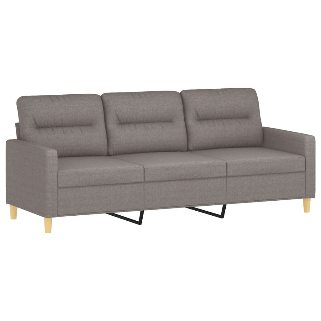4 pcs conjunto de sofás com almofadas tecido cinza-acastanhado