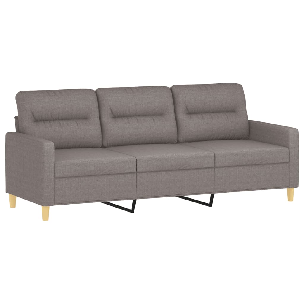 2 pcs conjunto de sofás com almofadas tecido cinza-acastanhado
