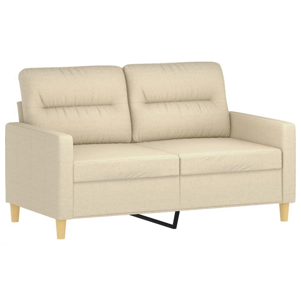 3 pcs conjunto de sofás com almofadas tecido cor creme