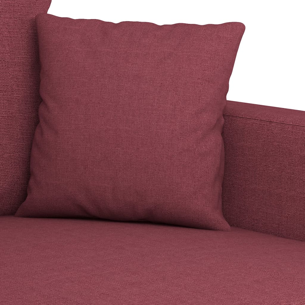 2 pcs sofa set with cushions red dyed fabric