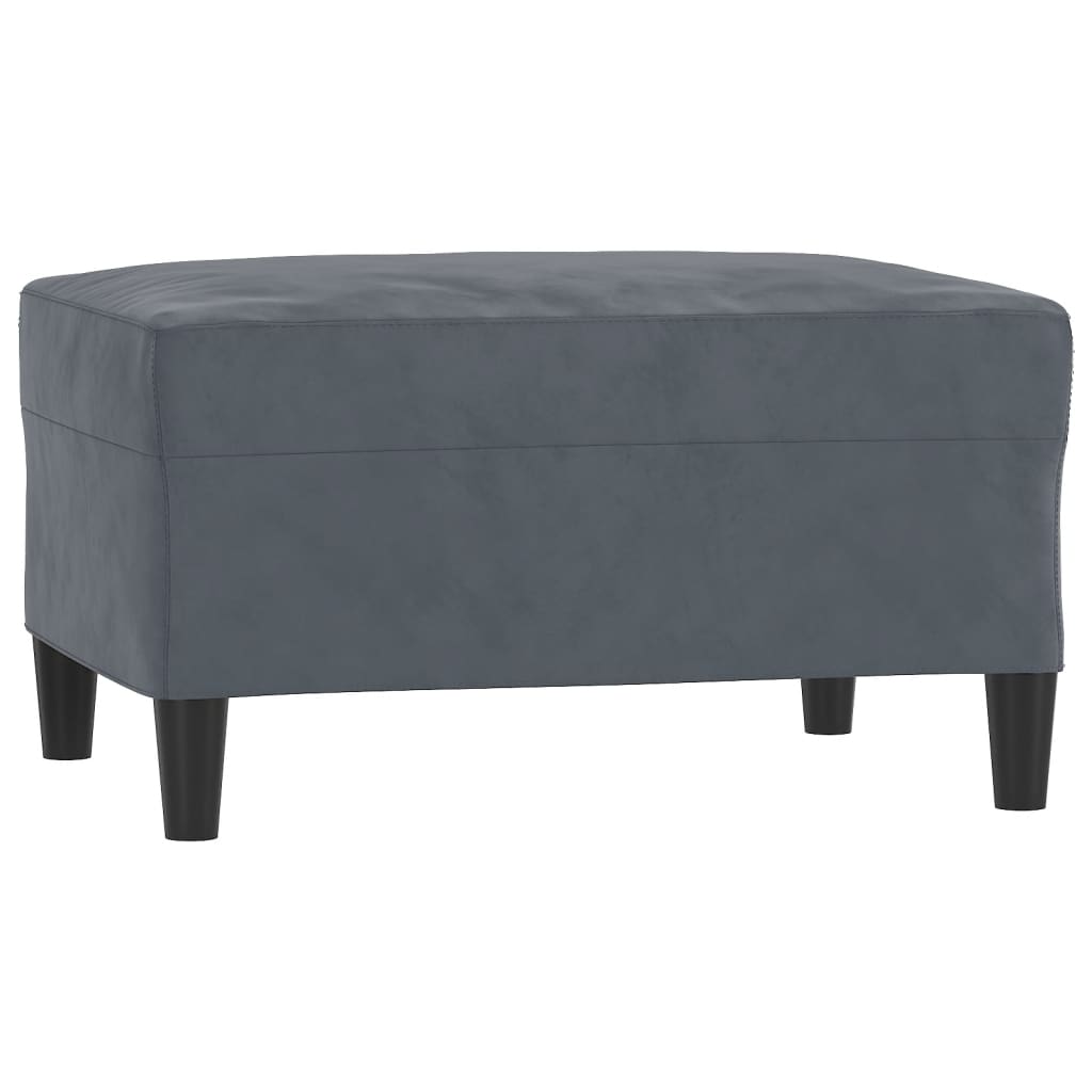 4 pcs conjunto de sofás com almofadões veludo cinzento-escuro