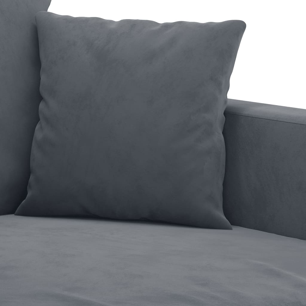 4 pcs conjunto de sofás com almofadões veludo cinzento-escuro