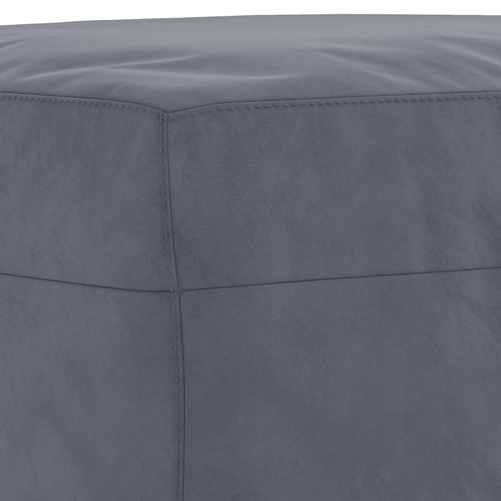 4 pcs conjunto de sofás com almofadões veludo cinzento-escuro