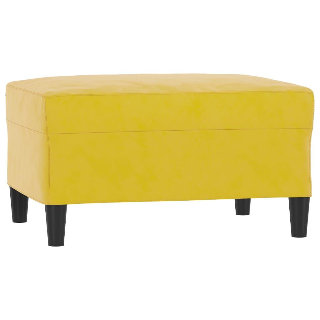 4 pcs conjunto de sofás com almofadões veludo amarelo