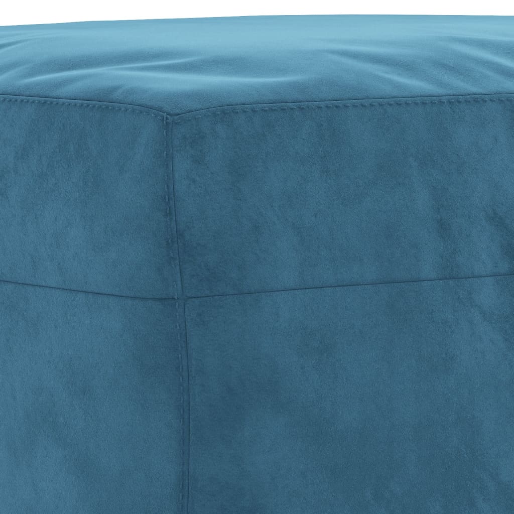 4 pcs conjunto de sofás com almofadões veludo azul