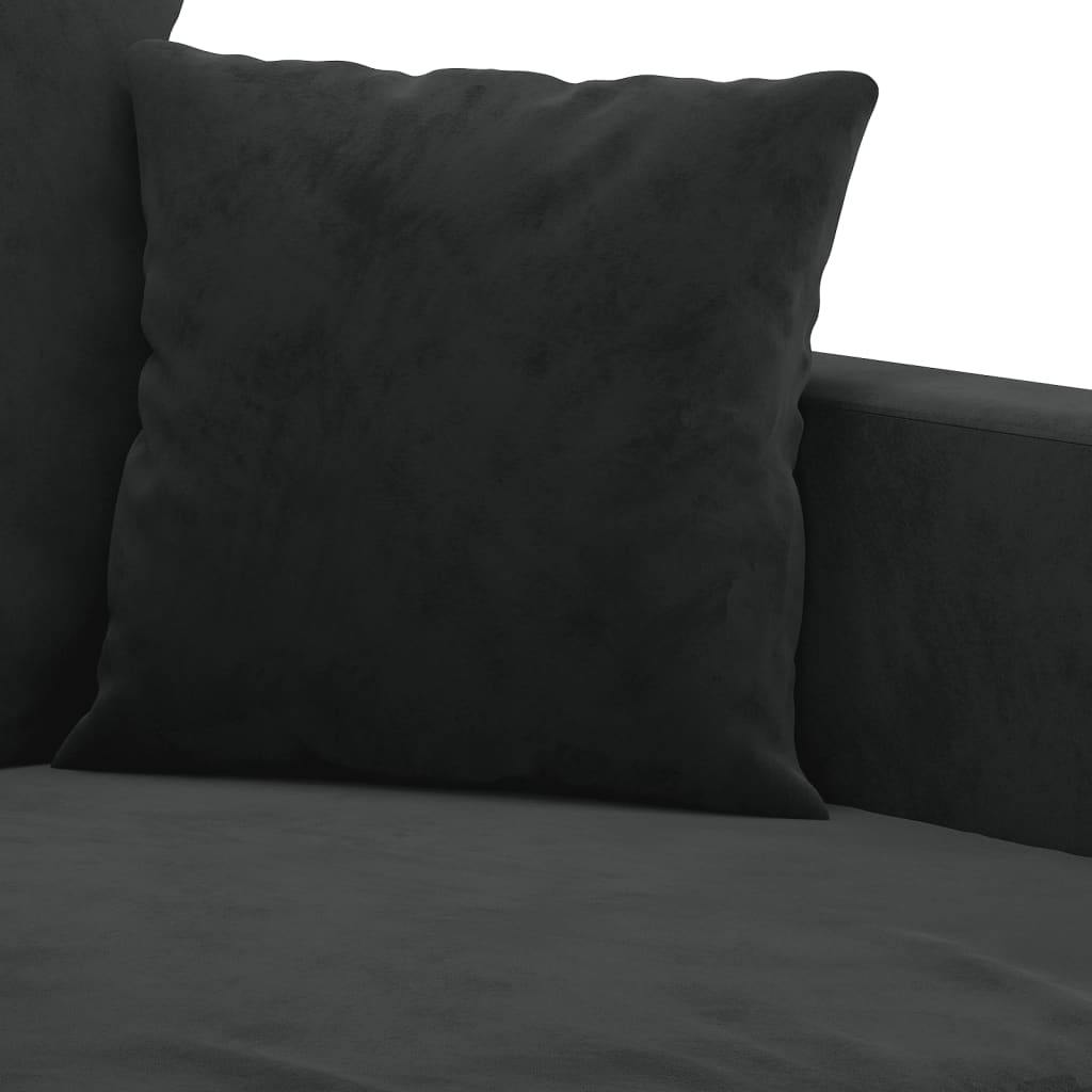 2 pcs sofa set with black velvet cushions