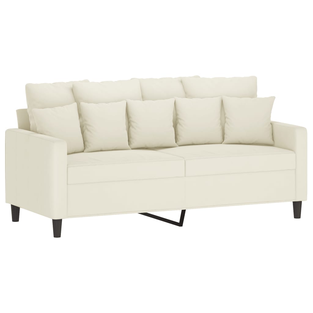 2 pcs sofa set with cream velvet cushions