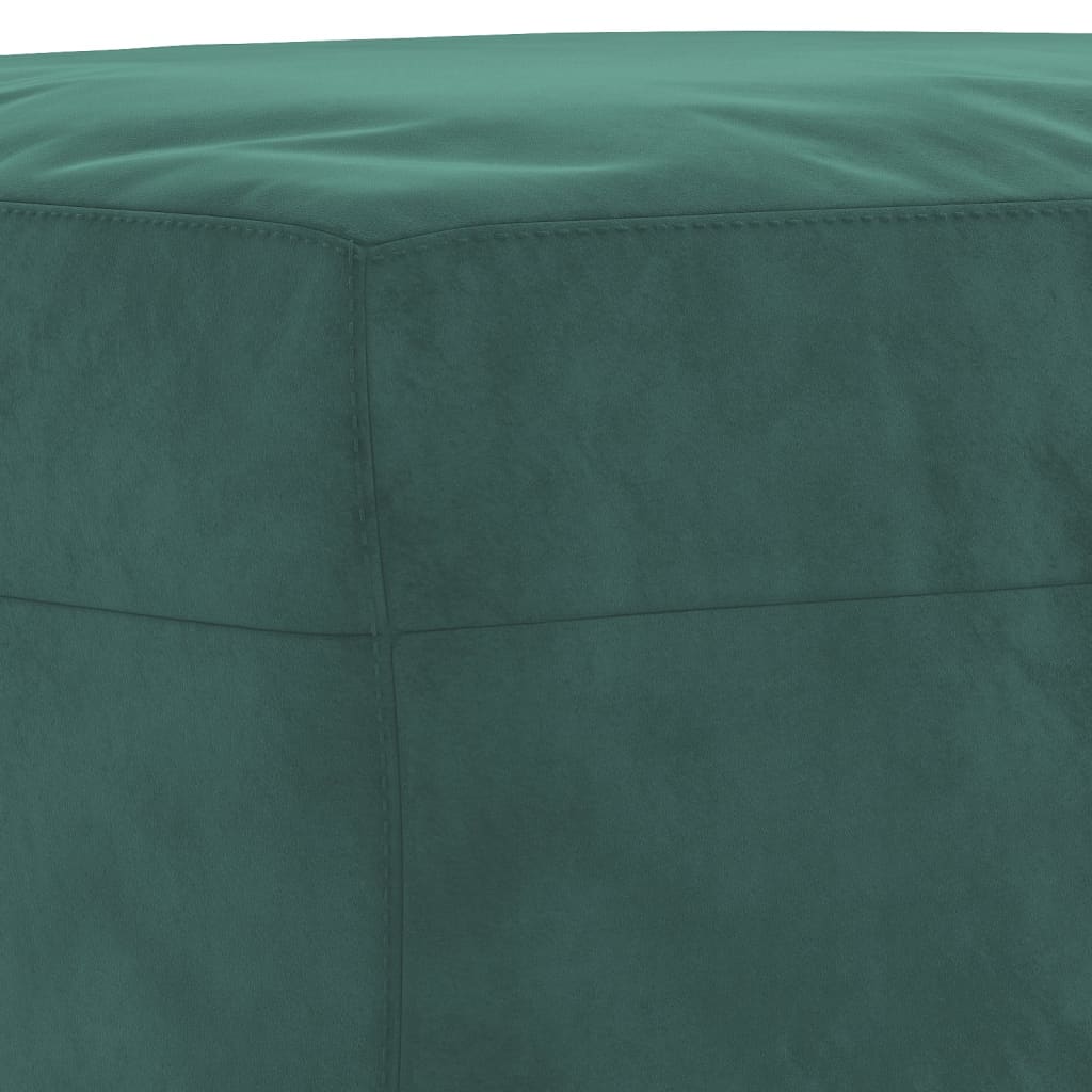 3 pcs conjunto de sofás com almofadões veludo verde-escuro
