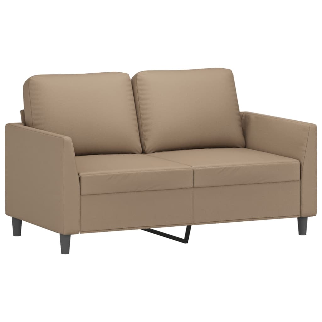 3 pcs sofa set with cushions faux leather cappuccino