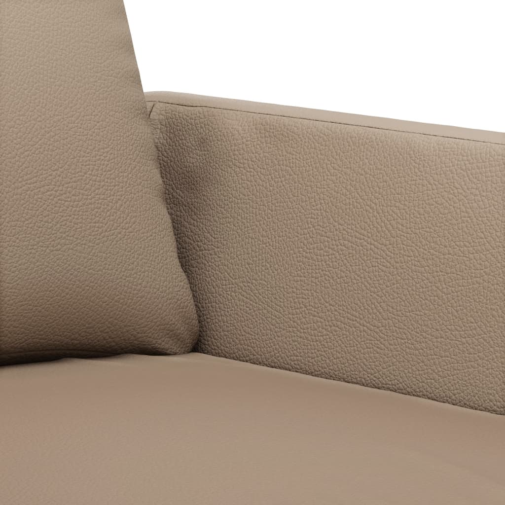 3 pcs sofa set with cushions faux leather cappuccino