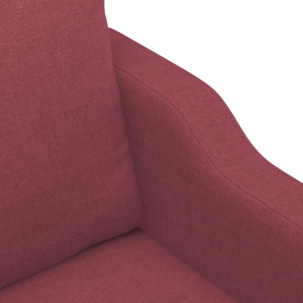 3 pcs sofa set with cushions red dyed fabric