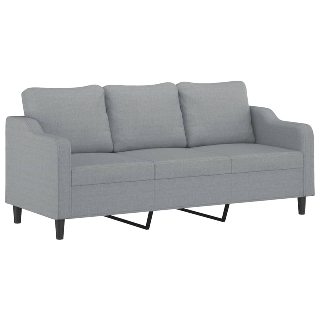 4 pcs conjunto de sofás com almofadões tecido cinzento-claro