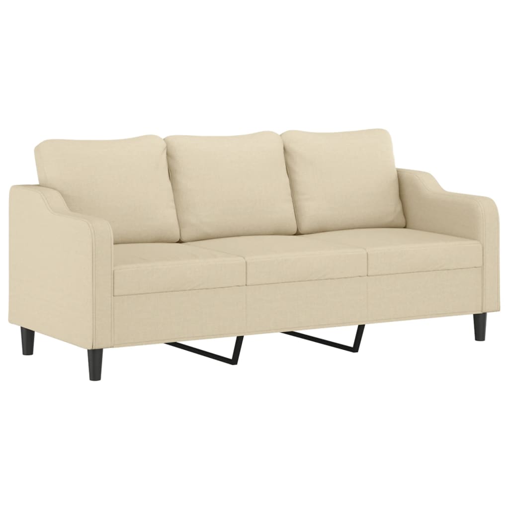 4 pcs conjunto de sofás com almofadões tecido cor creme