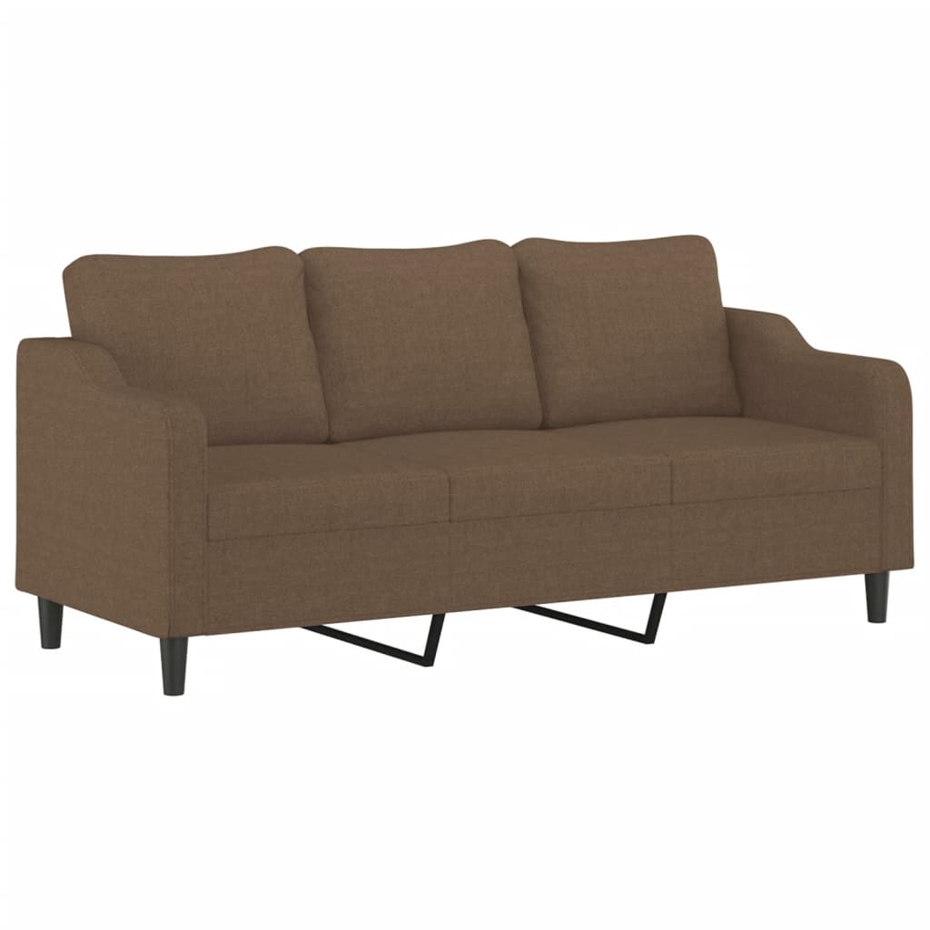 4 pcs conjunto de sofás com almofadões tecido castanho
