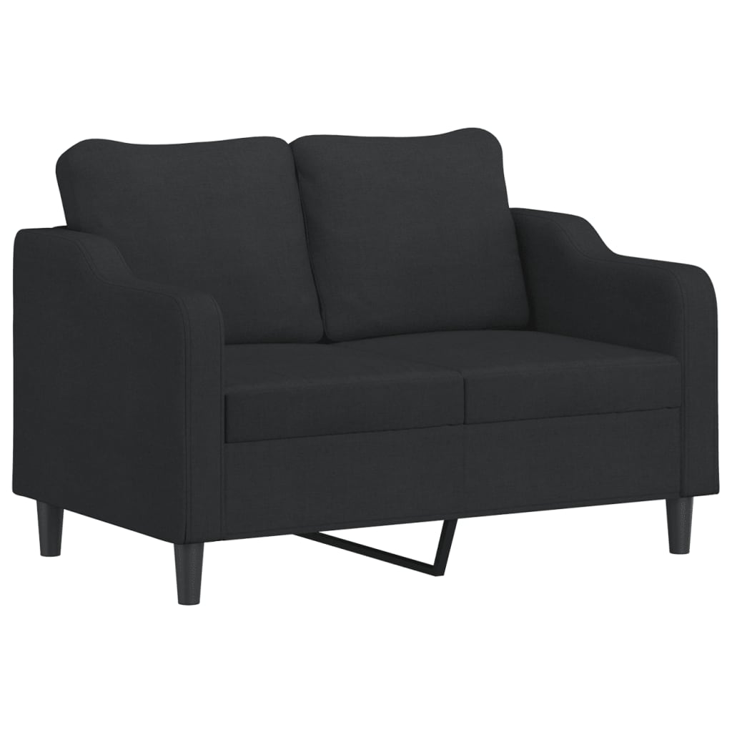 4 pcs conjunto de sofás com almofadões tecido preto