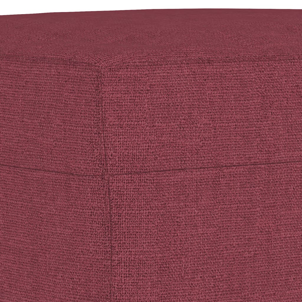 4 pcs conjunto de sofás com almofadões tecido vermelho tinto