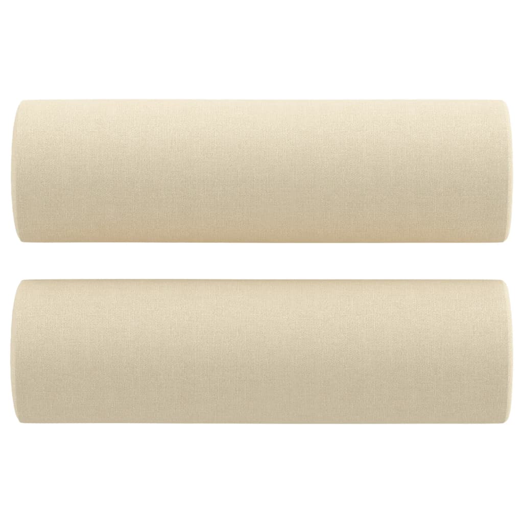 3 pcs conjunto de sofás com almofadas tecido cor creme