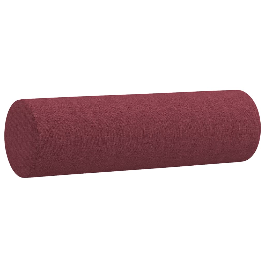 3 pcs conjunto de sofás com almofadas tecido vermelho-tinto