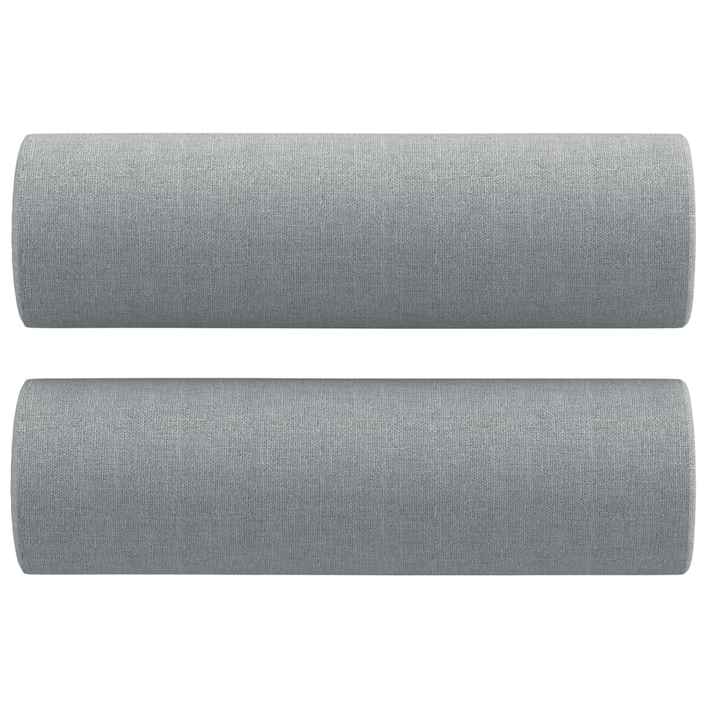 4 pcs conjunto de sofás com almofadas tecido cinzento-claro