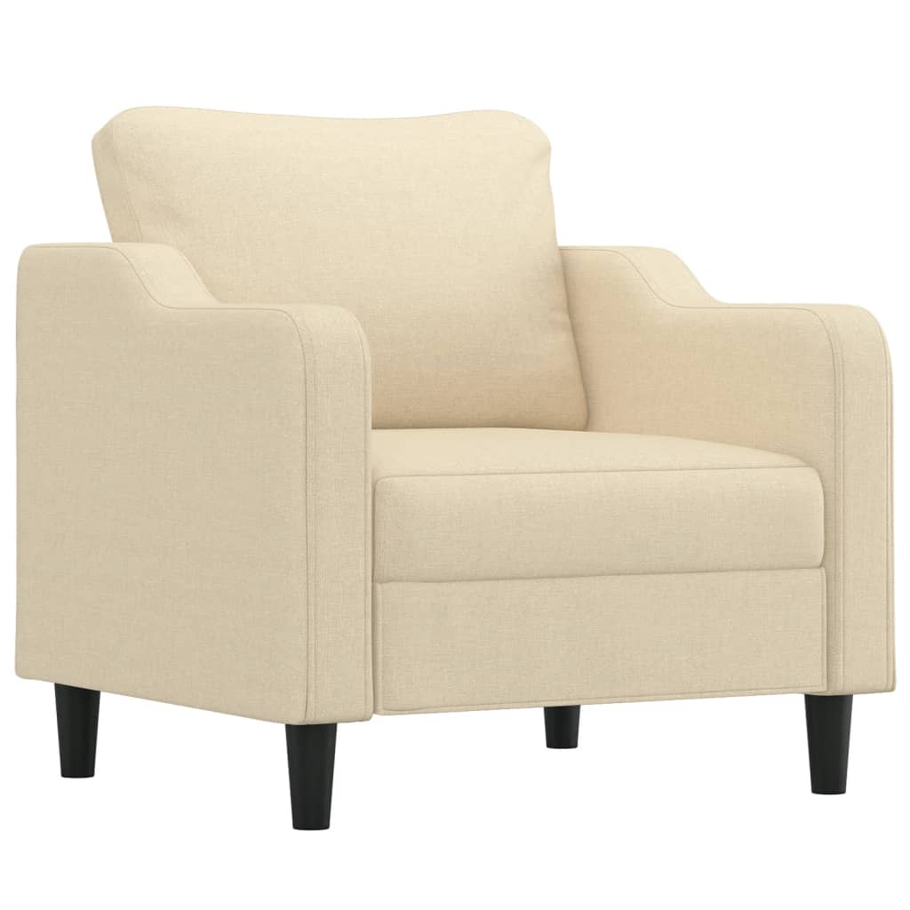 4 pcs conjunto de sofás com almofadas tecido cor creme