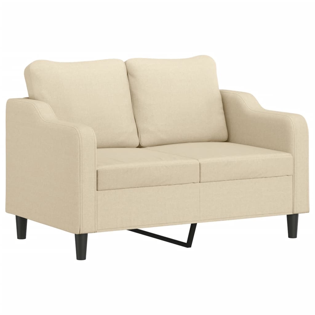 4 pcs conjunto de sofás com almofadas tecido cor creme