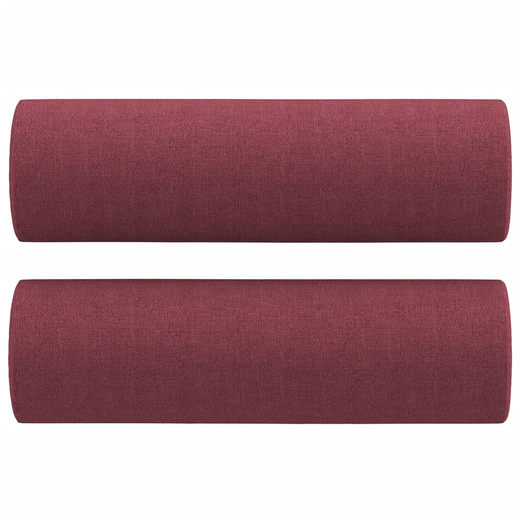 4 pcs conjunto de sofás com almofadas tecido vermelho-tinto