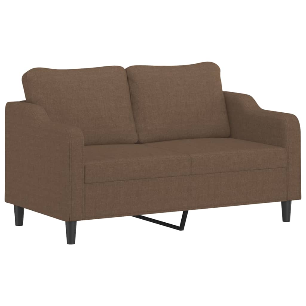 2 pcs sofa set with cushions brown fabric