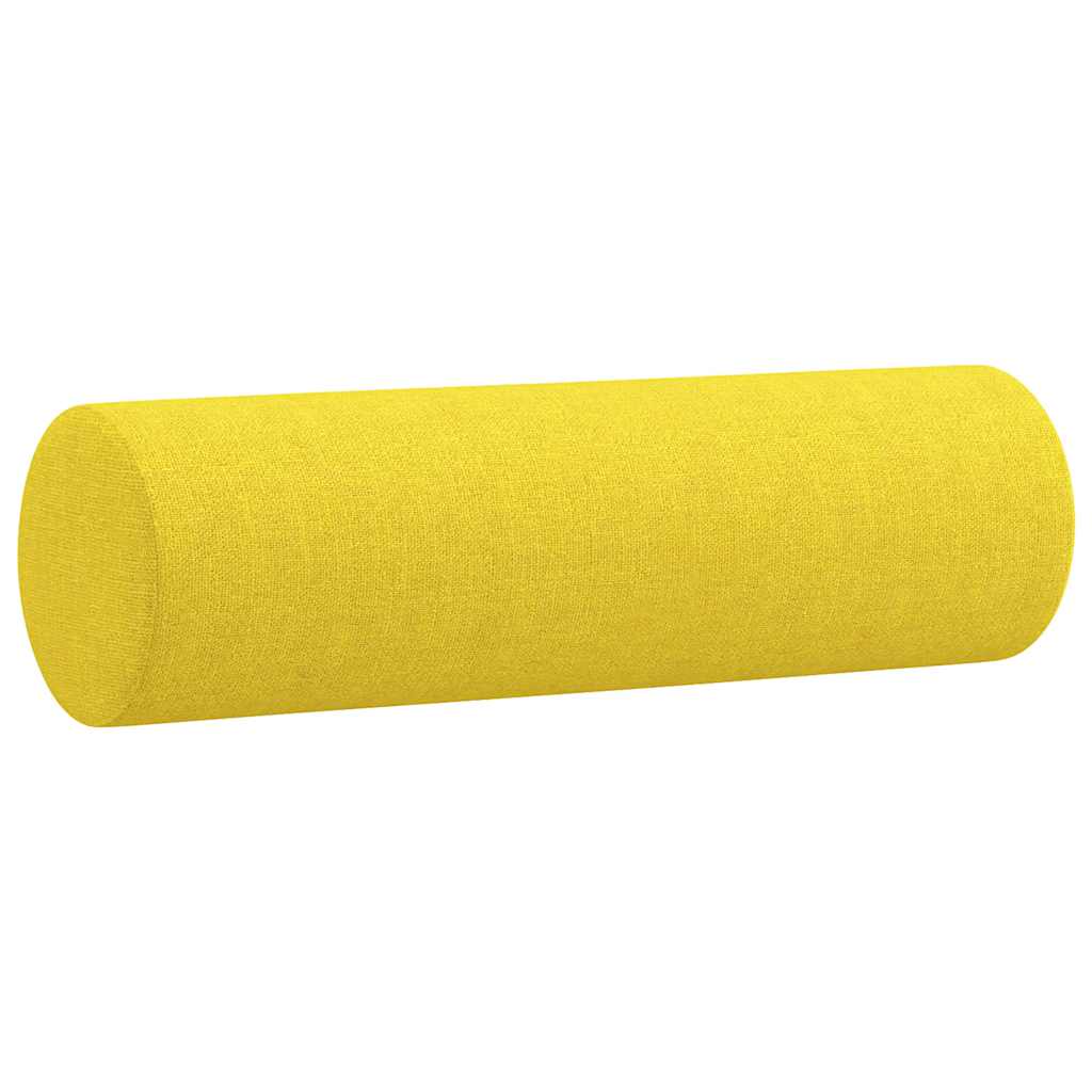 2 pcs conjunto de sofás com almofadas tecido amarelo-claro