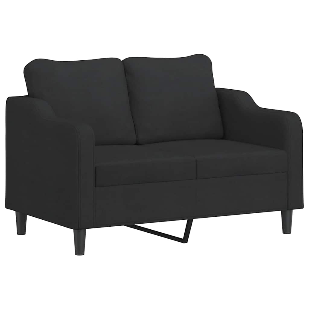 3 pcs conjunto de sofás com almofadas tecido preto