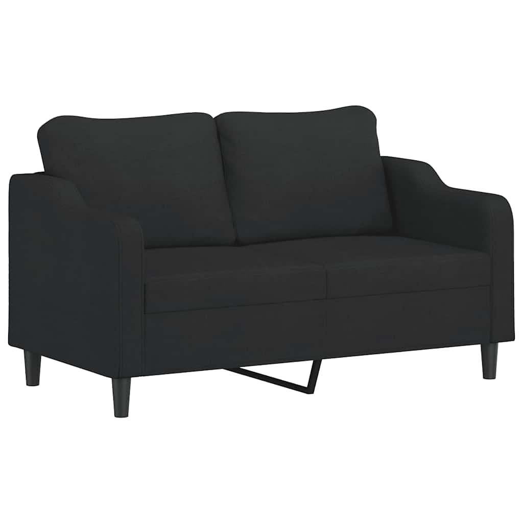 3 pcs conjunto de sofás com almofadas tecido preto