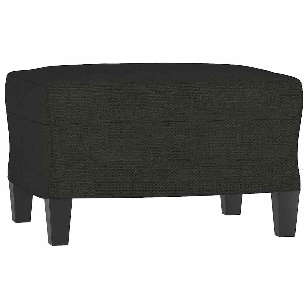 3 pcs conjunto de sofás com almofadas tecido preto