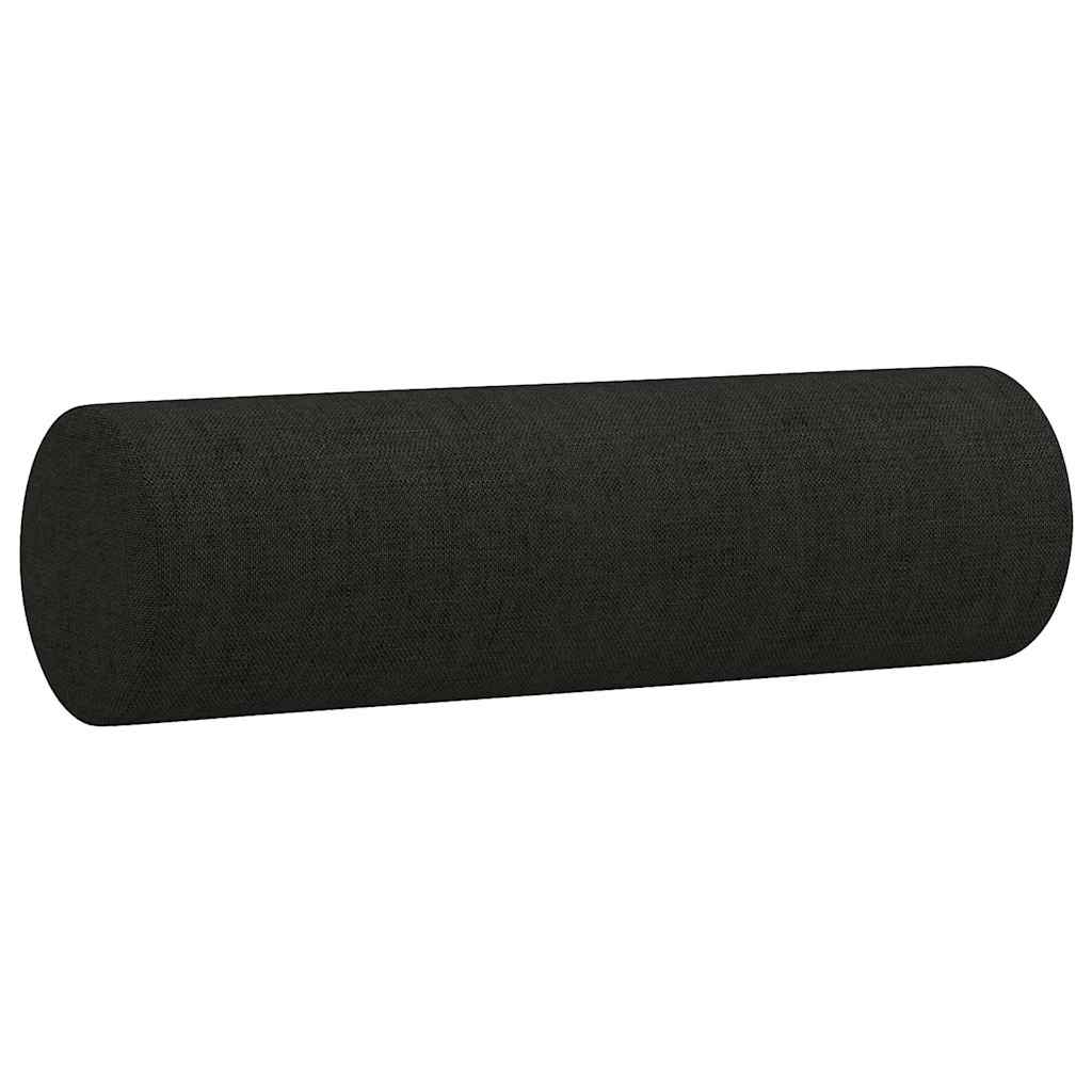3 pcs conjunto de sofás com almofadas tecido preto