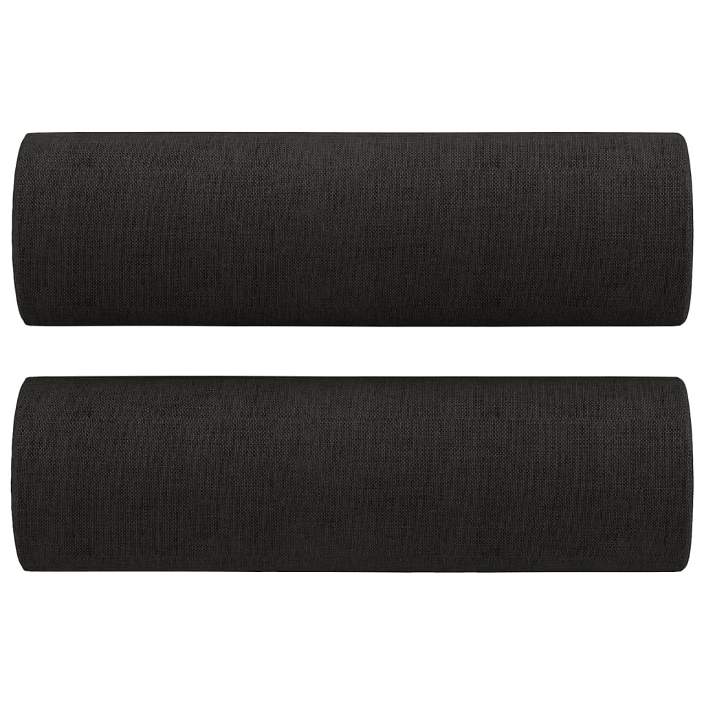2 pcs conjunto de sofás com almofadas tecido preto