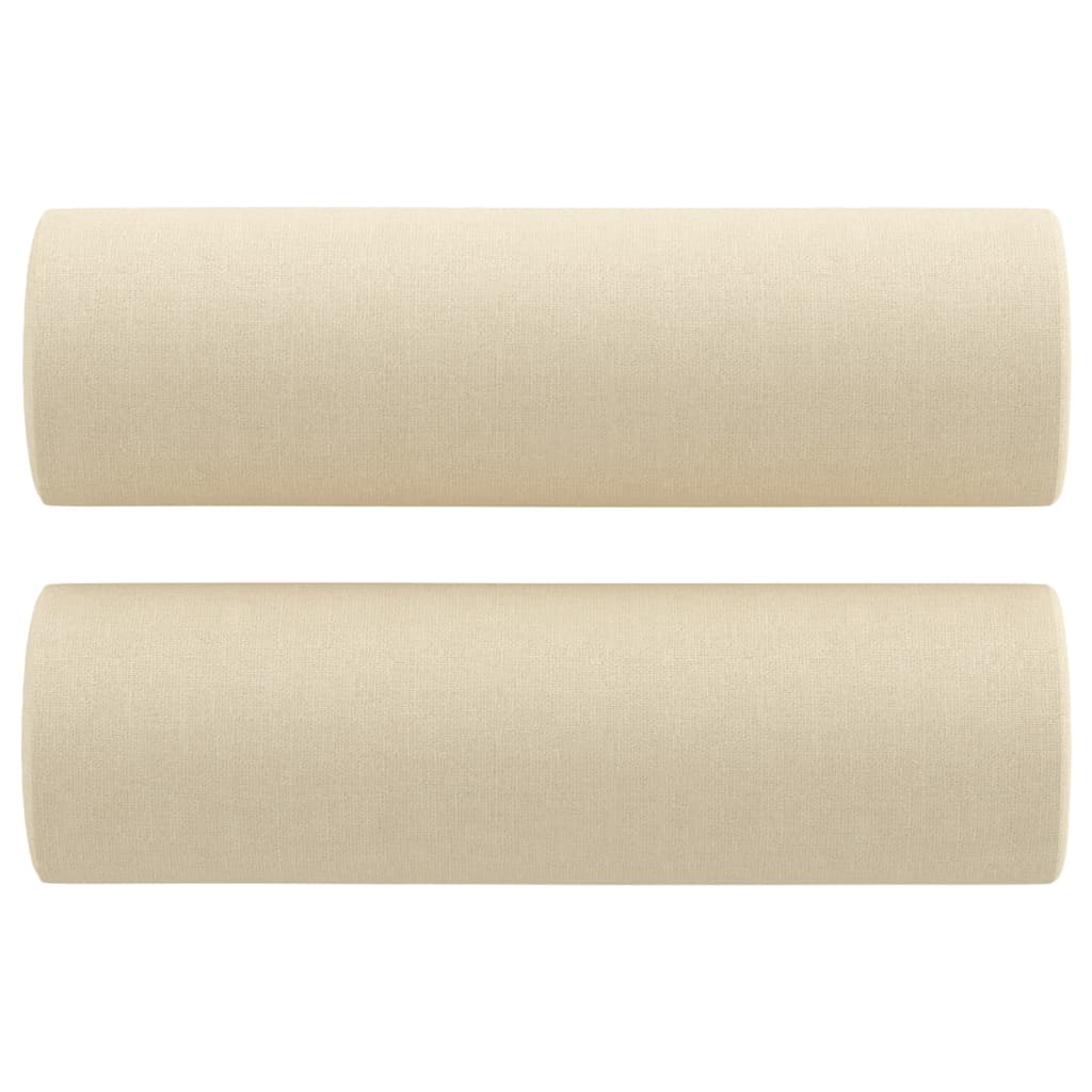3 pcs conjunto de sofás com almofadas tecido cor creme