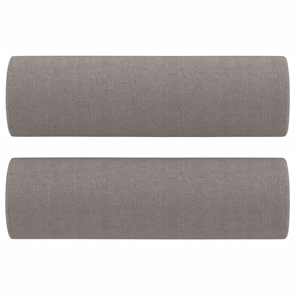 3 pcs conjunto de sofás com almofadas tecido cinza-acastanhado