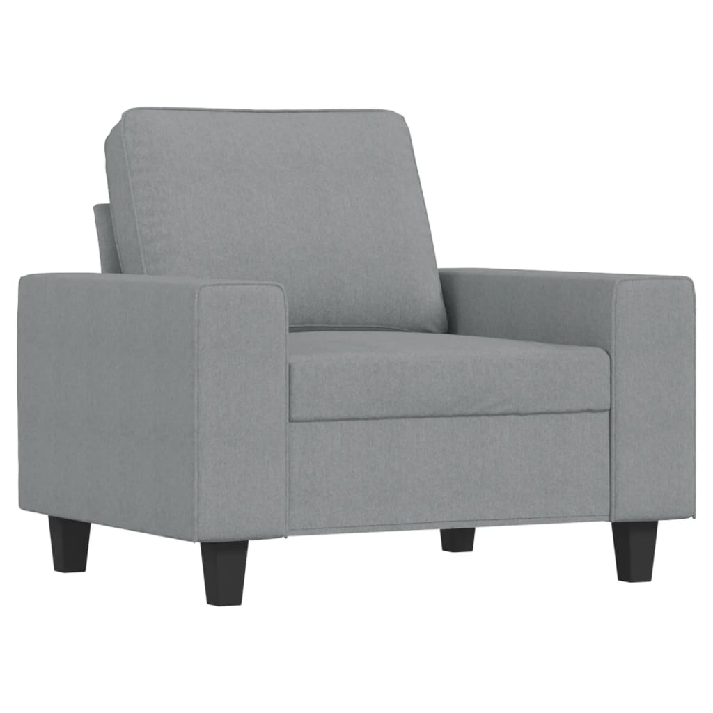 3 pcs conjunto de sofás tecido cinzento-claro