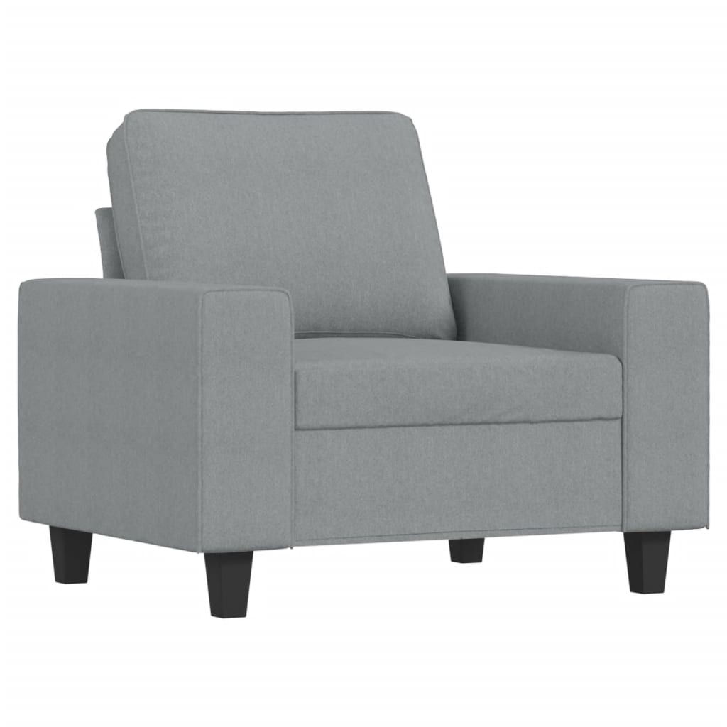 4 pcs conjunto de sofás tecido cinzento-claro