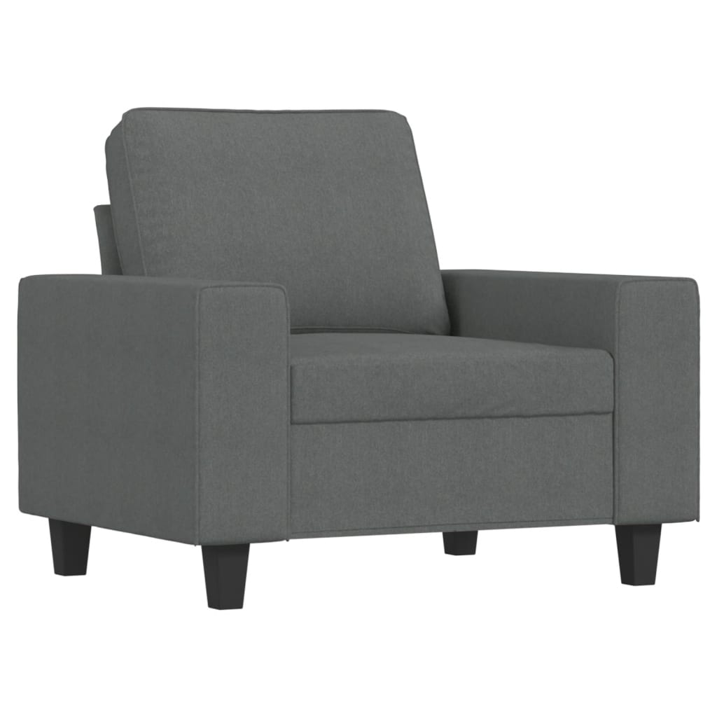 4 pcs conjunto de sofás tecido cinzento-escuro